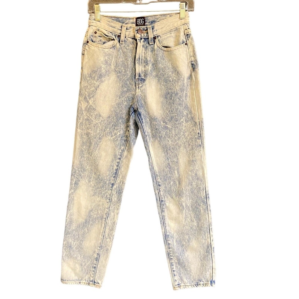 BDG Urban Outfitters Womens 25 High Rise Slim Straight Acid Wash Jeans Blue